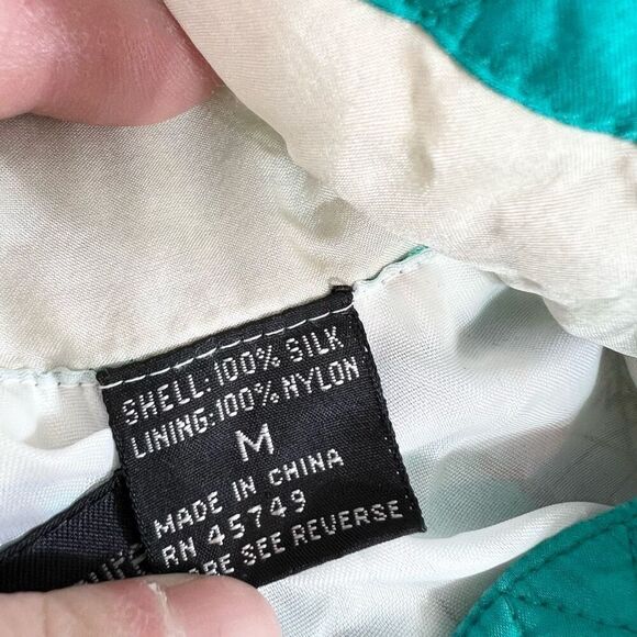 Mureli Silk Windbreaker Womens Medium World Map artsy High Neck Zip-Up Jacket - Picture 4 of 9